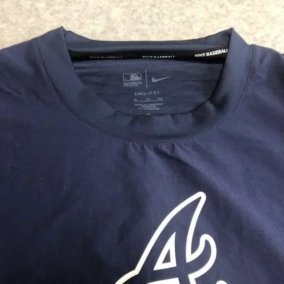 Atlanta Braves Nike Batting Shirt Mens XL MLB Long Sleeve Vented Baseball New - Picture 10 of 13